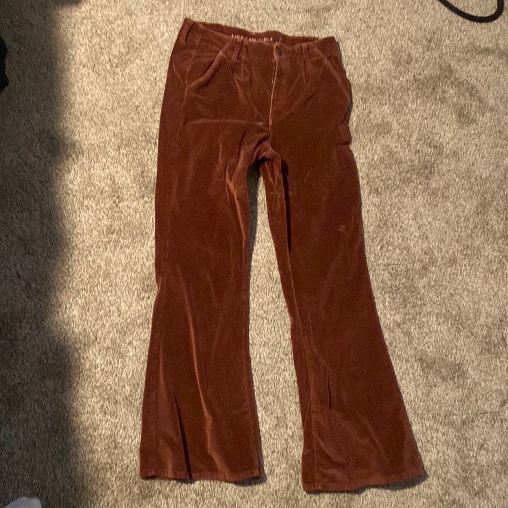 Corduroy Burgundy American eagle Flare jeans